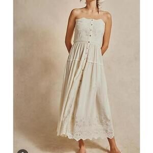 NWT Free People Evelyn Eyelet Midi ress